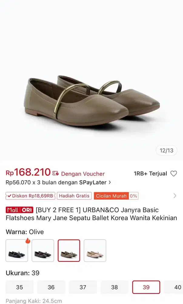 Dijual flatshoes wanita urbanNco