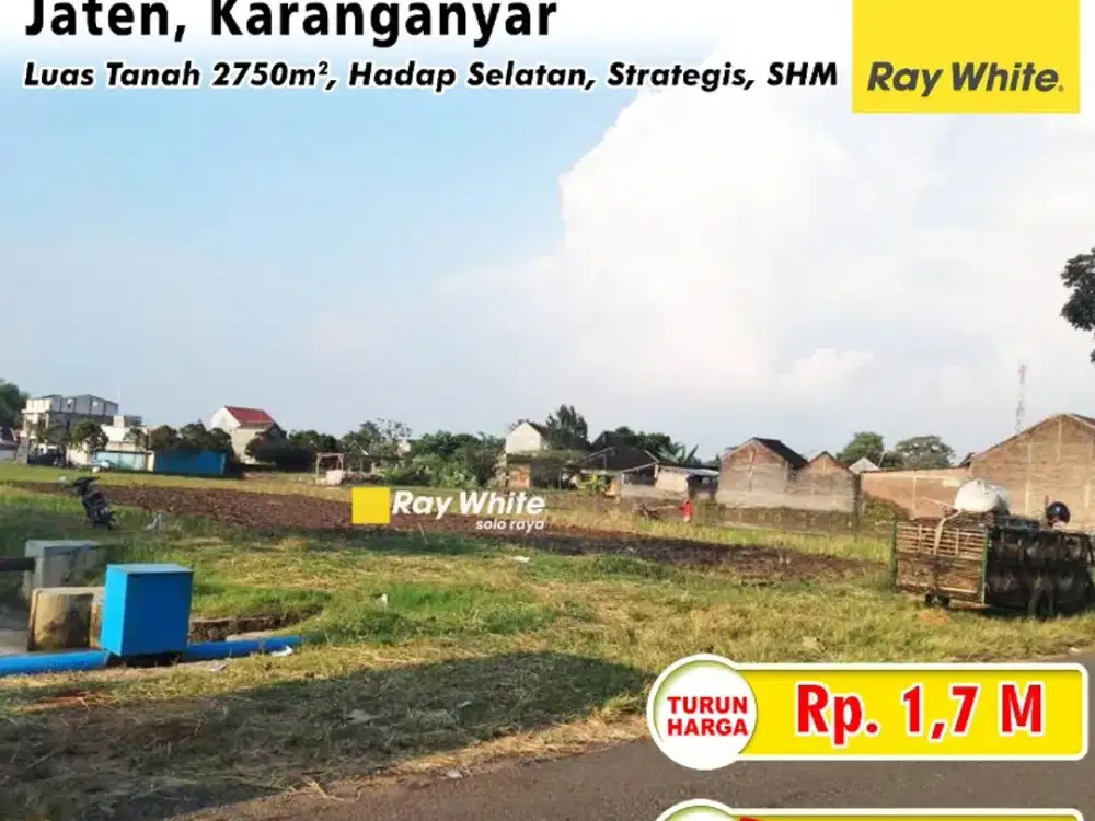 Dijual Tanah Kering Siap Bangun Cocok Untuk Perumahan Lokasi Jaten