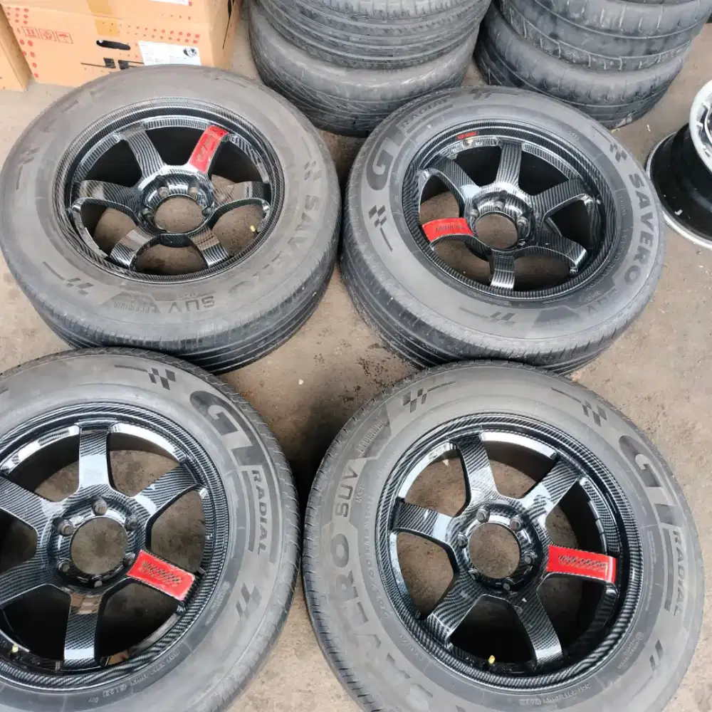 Velg te37 ring 18x9 6x139,7 ET 0 CARBON. ban 265/60 R18 fortuner dll