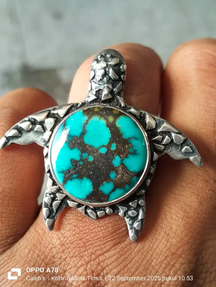 Pirus Hubey ceplok kuro uk 18 perak handmade