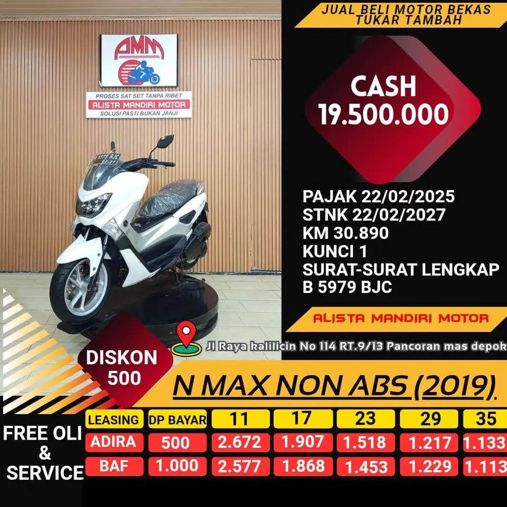 N MAX NON ABS 2019 MOTOR MATIC HARGA MURAH BISA DI KREDIT
