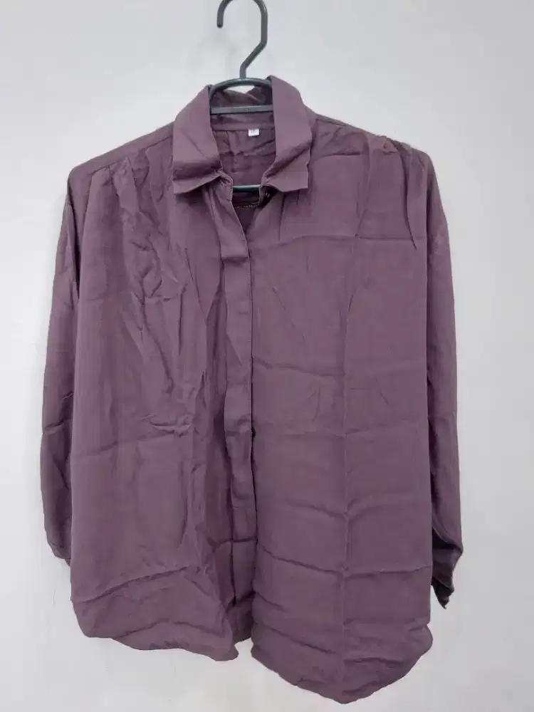 Blouse wanita lengan panjang ungu