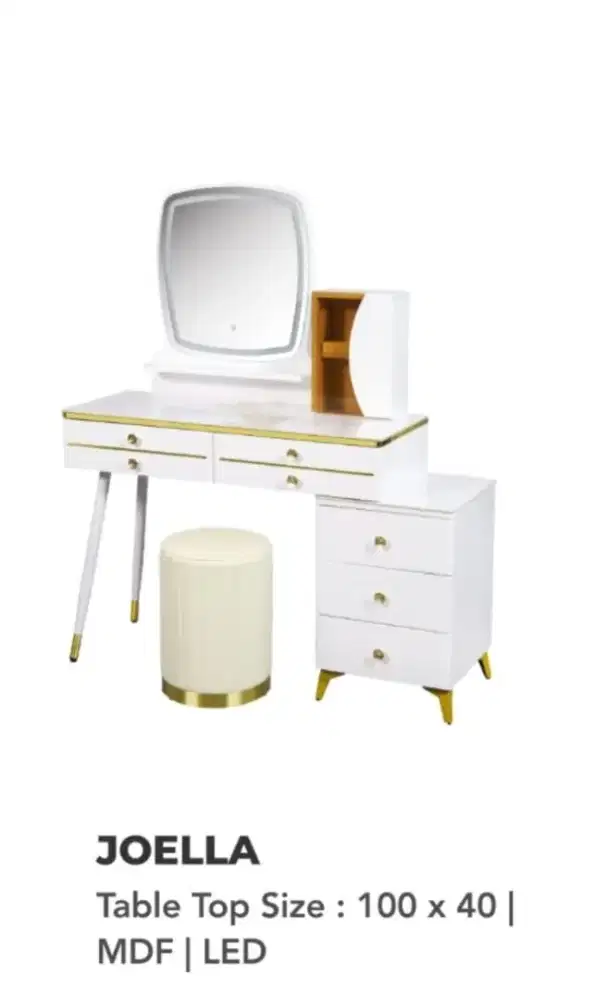 Meja Rias Cermin LED Avery Joella