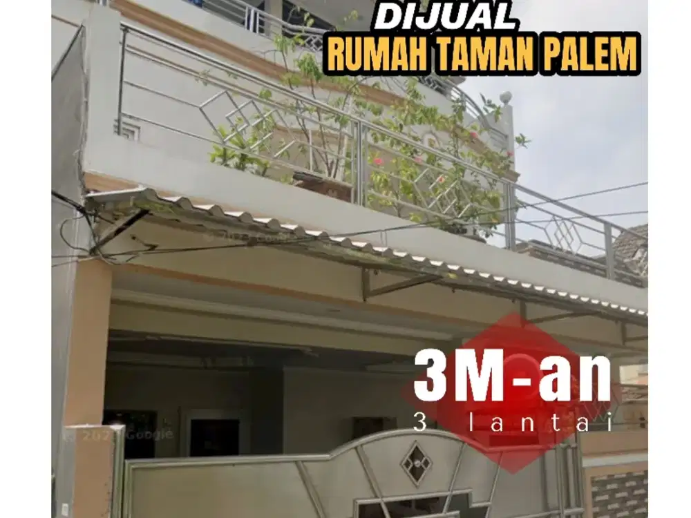 Rumah Taman Palem bangunan mandiri parkir luas