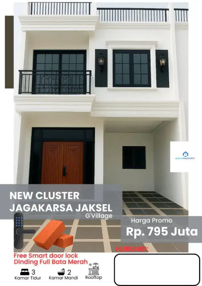 Rumah Minimalis 2.5 lantai + rooftop di Jagakarsa Jaksel