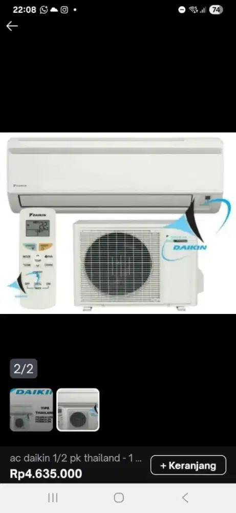 AC DAIKIN THAILAND 0.5pk