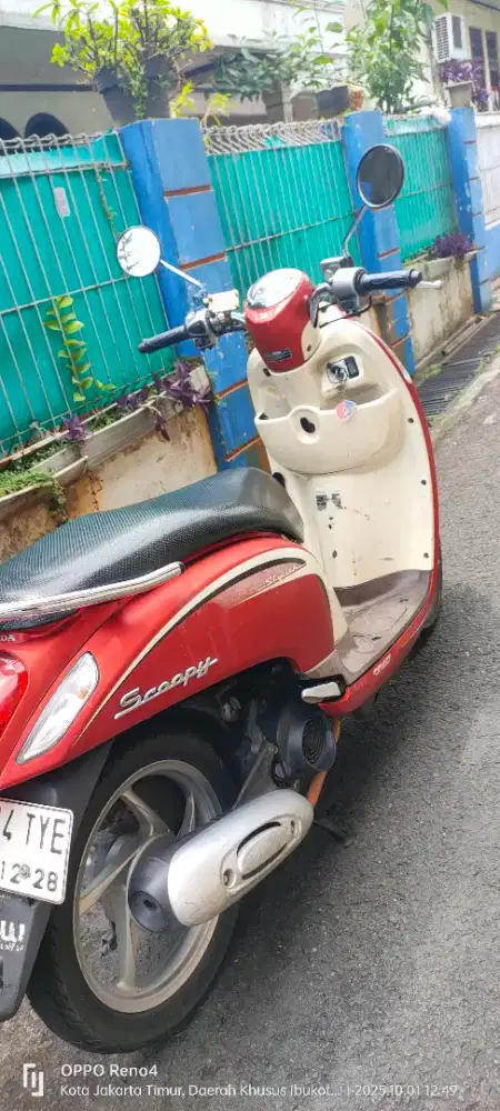 Scoopy fi 2013 merah stater kasar