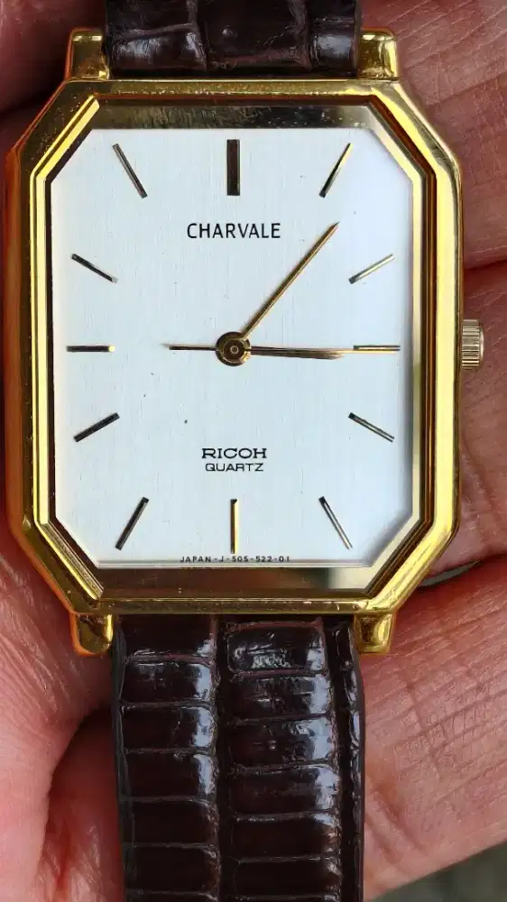 VINTAGE RICOH ELEMEX CHARVALE GOLD PLATED LADIES WATCH JAPAN QUARTZ