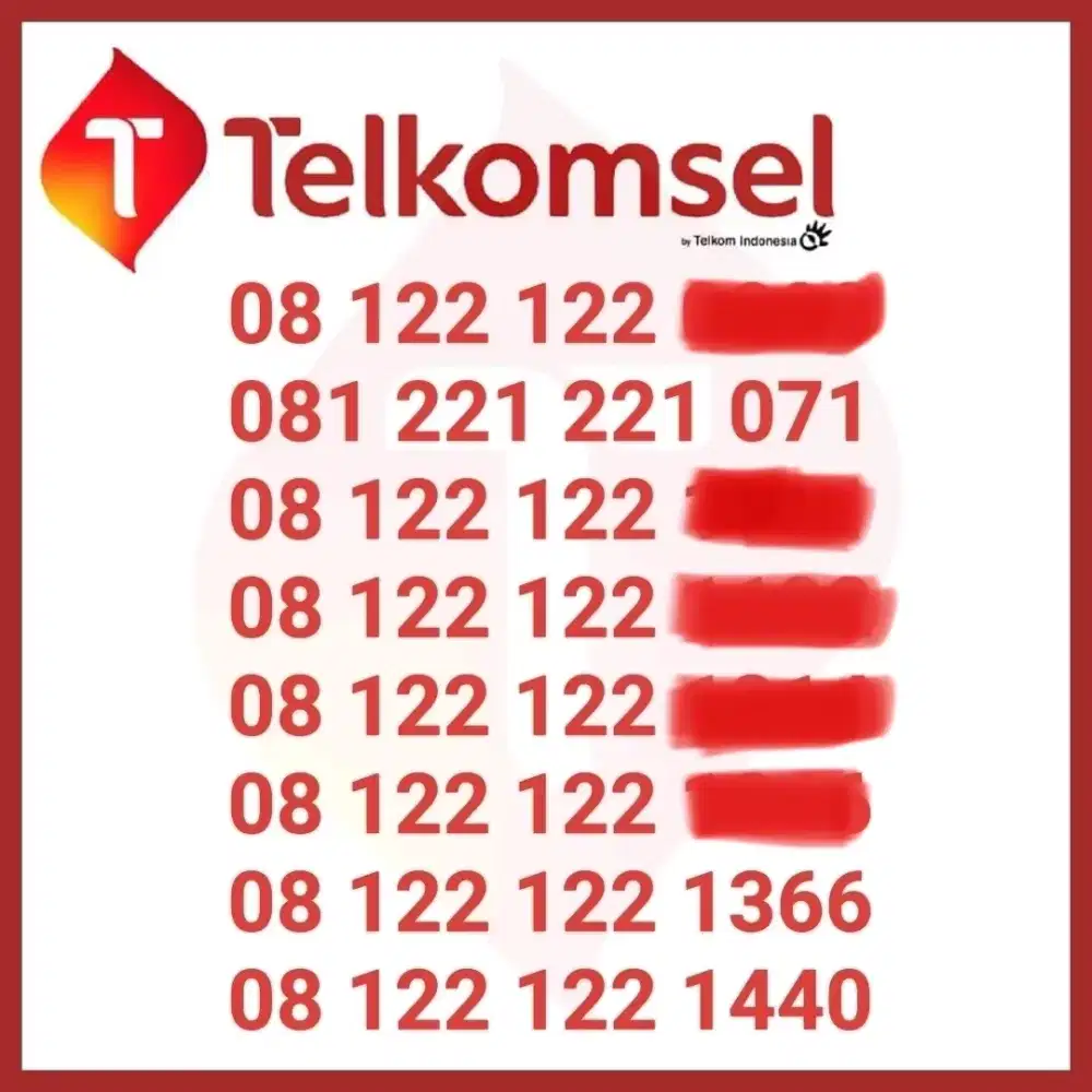 nomor cantik simpati minimalis 08 122 122