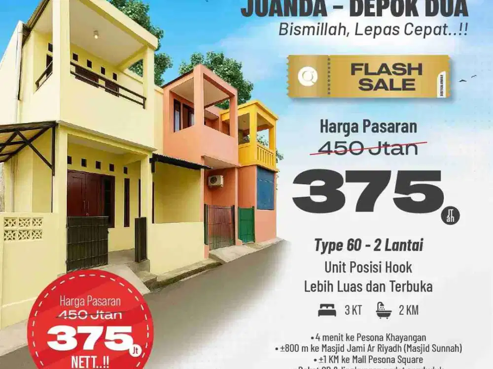 375jt Rumah TERMURAH di KELAPA DUA DEPOK READY STOCK