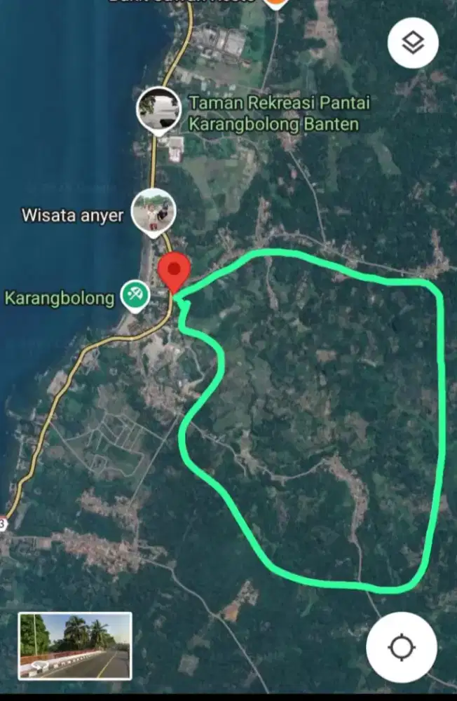 DIJUAL/DISEWAKAN LAHAN 120 HEKTAR DEKAT PANTAI ANYER, SERANG BANTEN