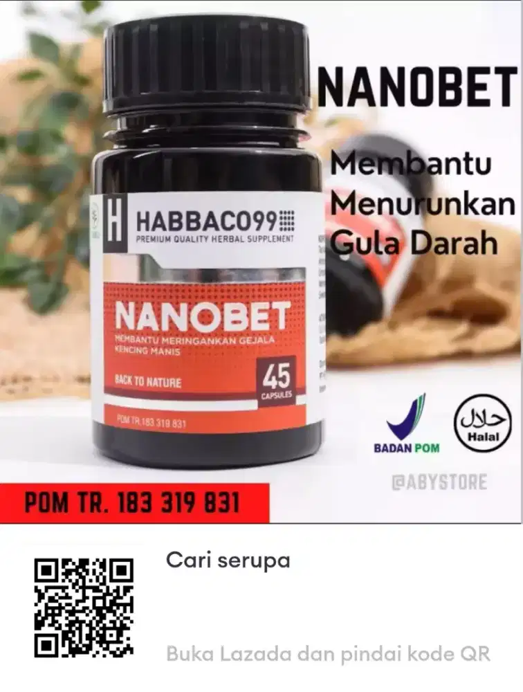 Habbaco99 - Nanobet Suplemen Herbal Penurun Gula Darah Diabetes 45 Kap