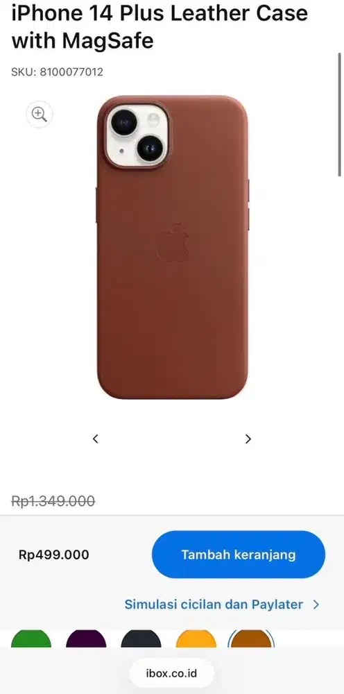 [Baru] Apple iPhone 14 15 Plus Leather Case MagSafe Umber Resmi iBox