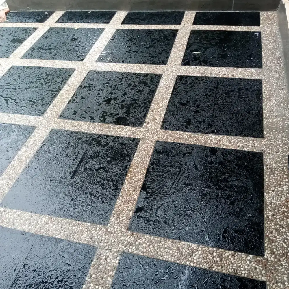 Lantai garasi batu sikat, batu alam permeter