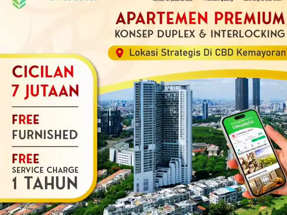Pet Friendly Apartemen 2BR Springhill Kemayoran Unit Baru Bisa Kpr Dekat Golf & Toll Free Dp,Ppn,IPL