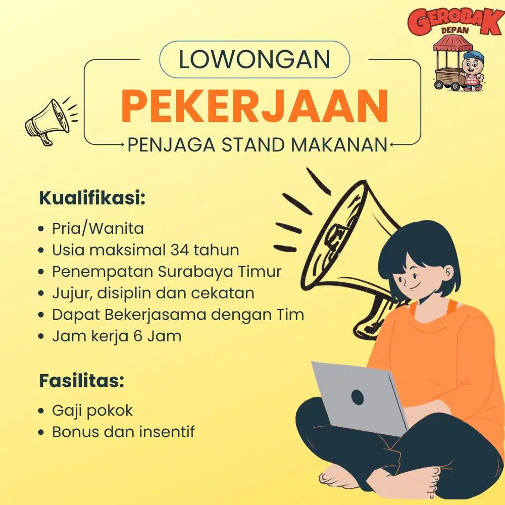 Lowongan kerja jaga stand makanan minuman