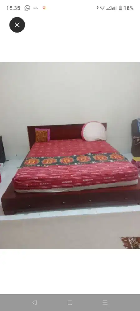 Dipan jati bonus kasur ukuran 200x180