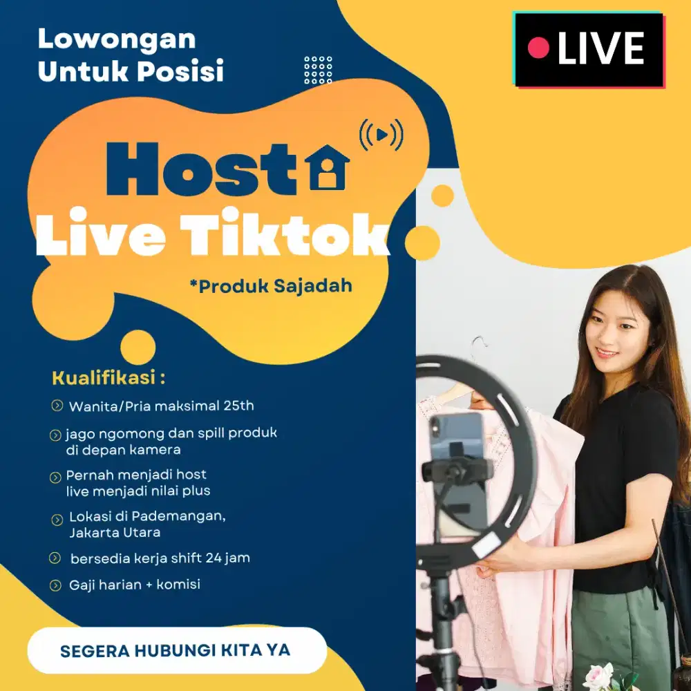 DICARI HOST LIVE TIKTOK