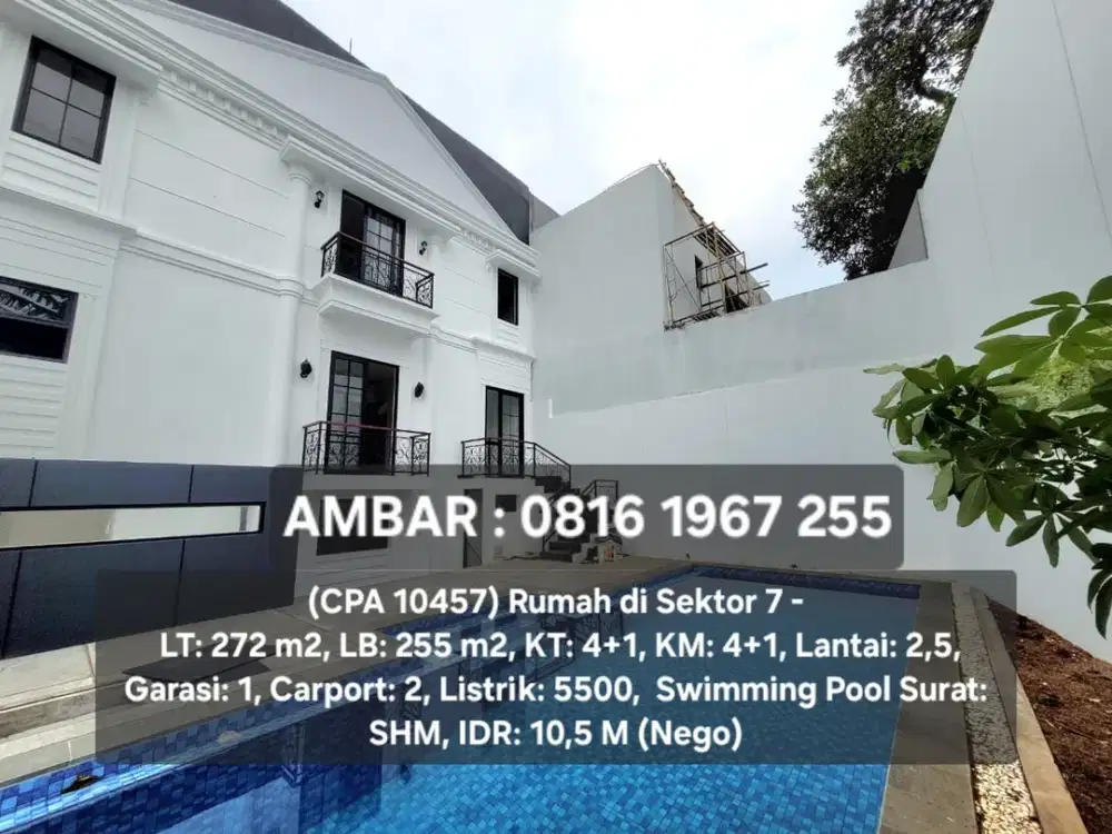 10457 Rumah mewah dg swimming pool bintaro sektor 7