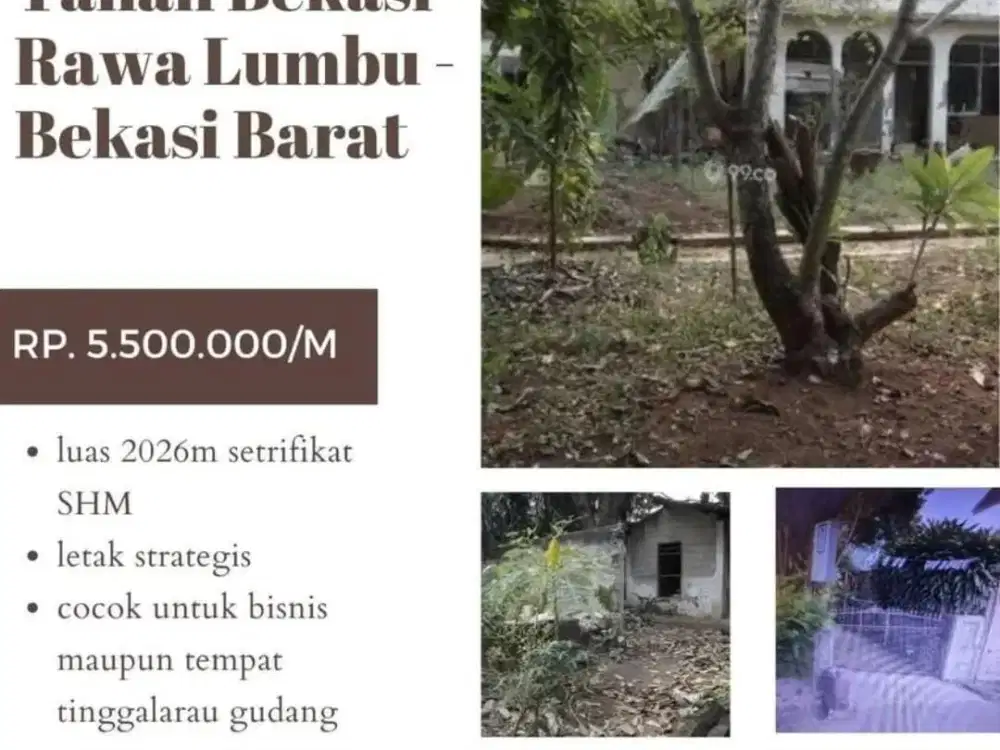 SIAPA CEPAT! TANAH KOMERSIL 2026m² CUT MUTIA - BEKASI KOTA