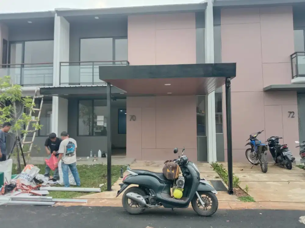 Kanopi rangka baja ringan+plavon PVC