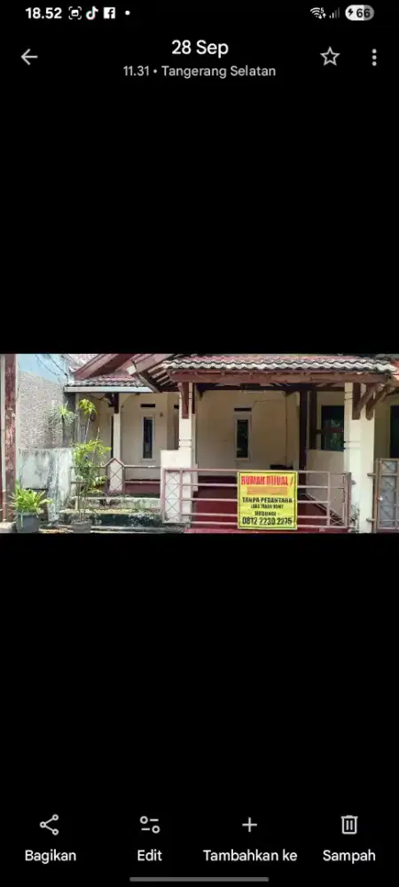 Di jual 1 unit rumah  tempat tinggal