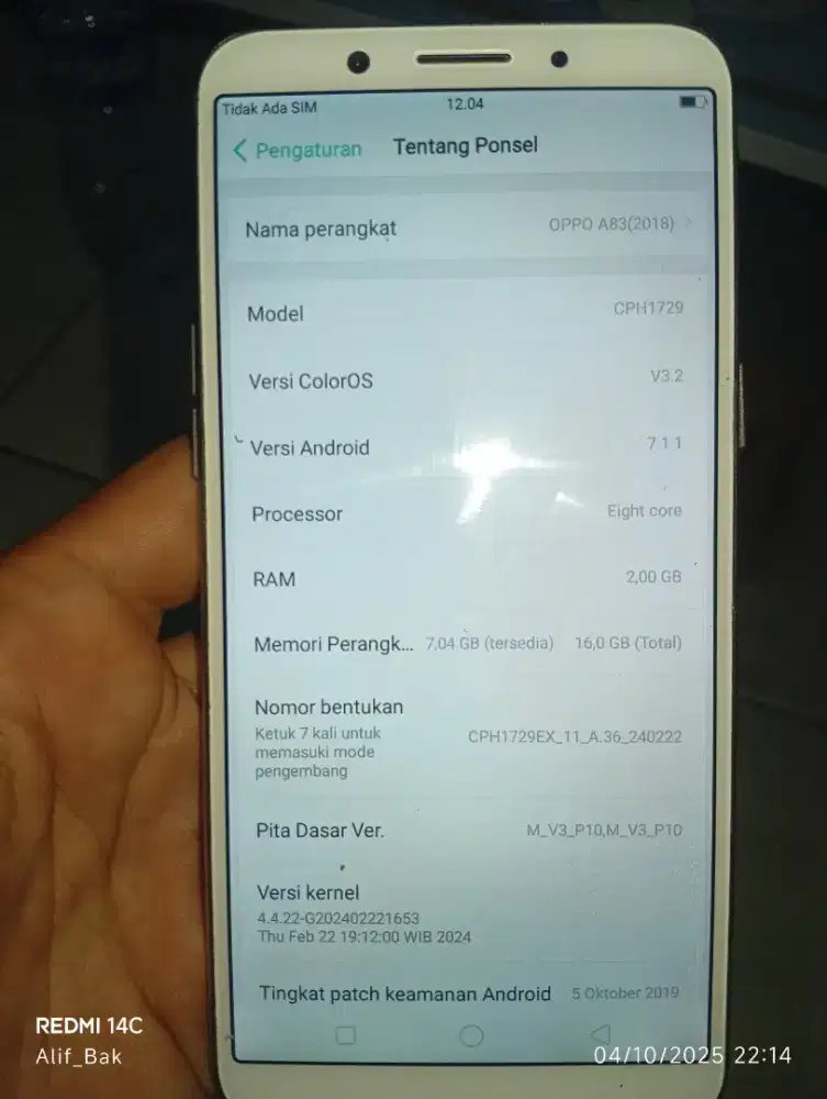 Oppo a83 2/16 jual murah