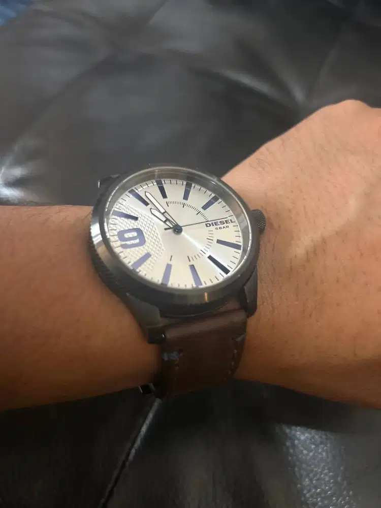 Diesel Rasp DZ1764 Men Grey Dial Brown Leather Strap