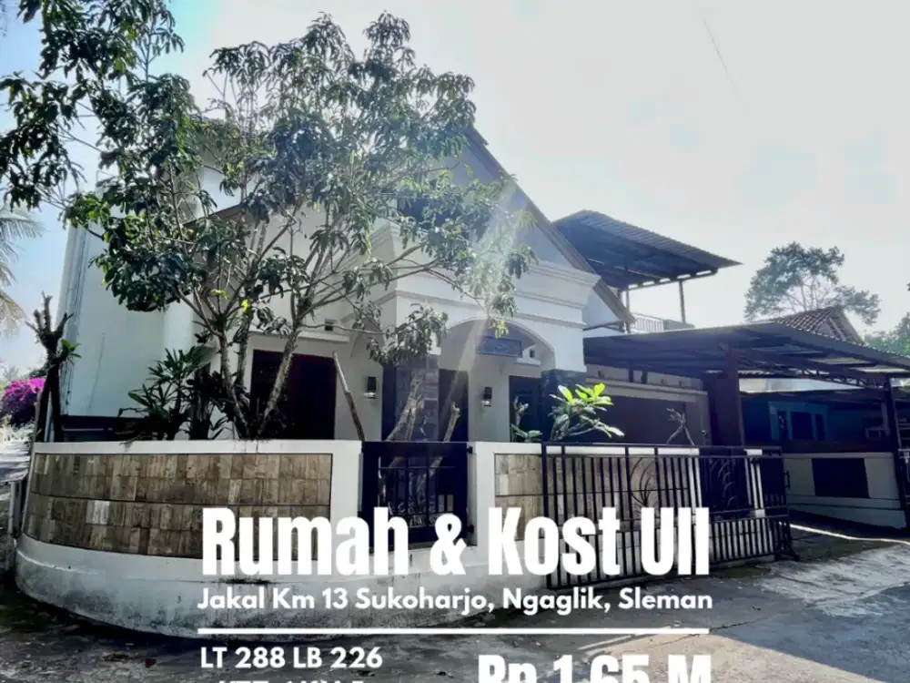 Rumah induk dan kost dekat UII jakal km 13 Sukoharjo
