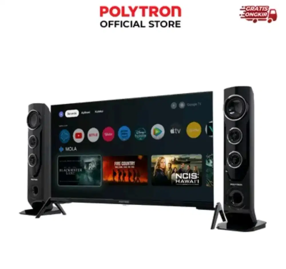 Polytron google tv 32 inch speaker tower