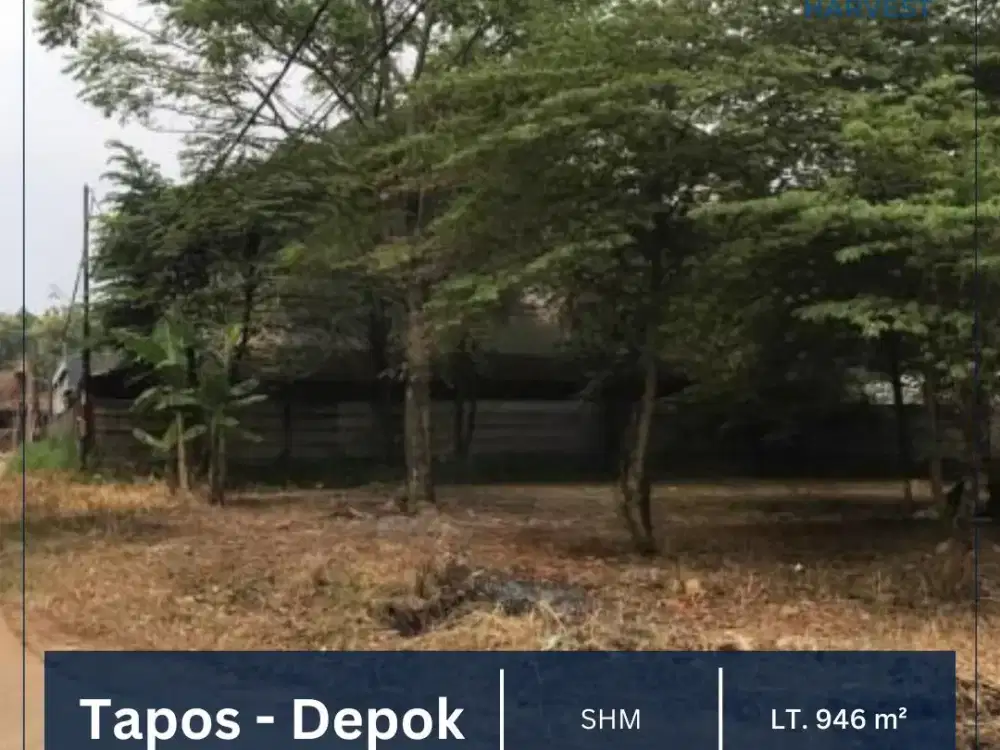 DIJUAL MURAH TANAH SIAP BANGUN LUAS TANAH 946M2 TAPOS DEPOK JAWA BARAT