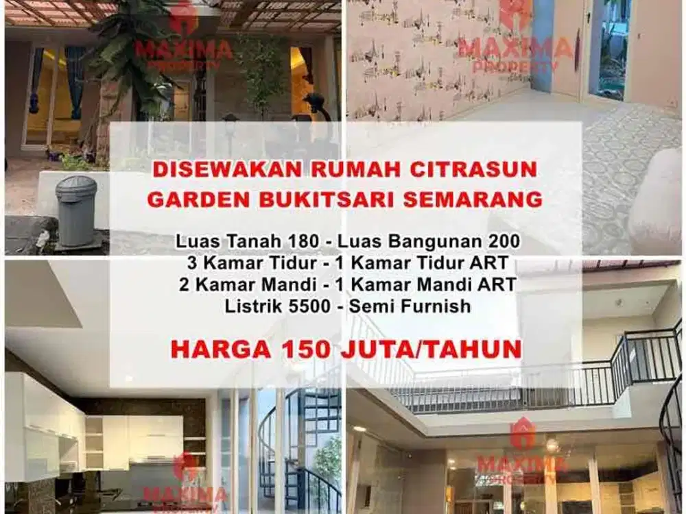 disewakan rumah di citrasun garden bukitsari semarang