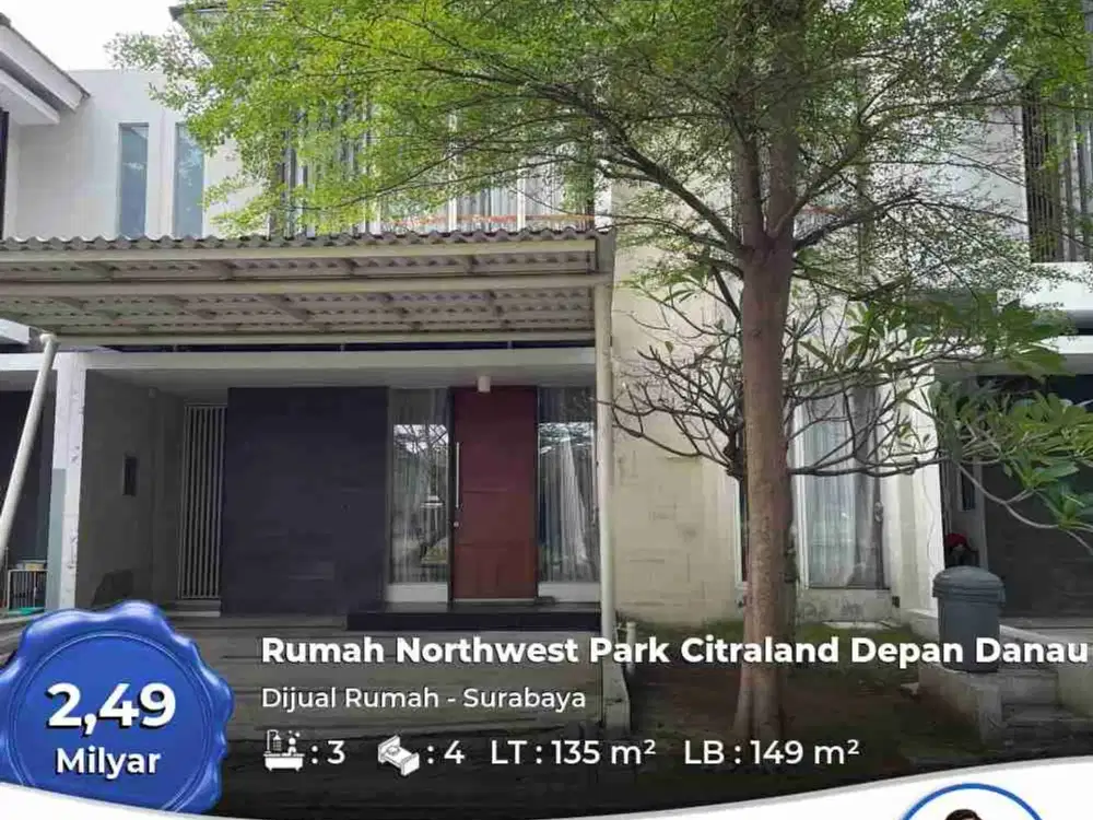 Dijual Rumah Citraland Northwest Park depan Danau dekt Pelican Hill NWP