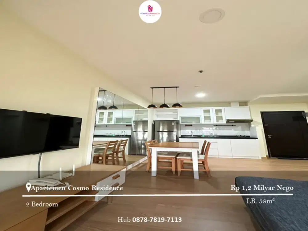 Dijual Apartement Cosmo Residence 2 BR Full Furnished Vinyl