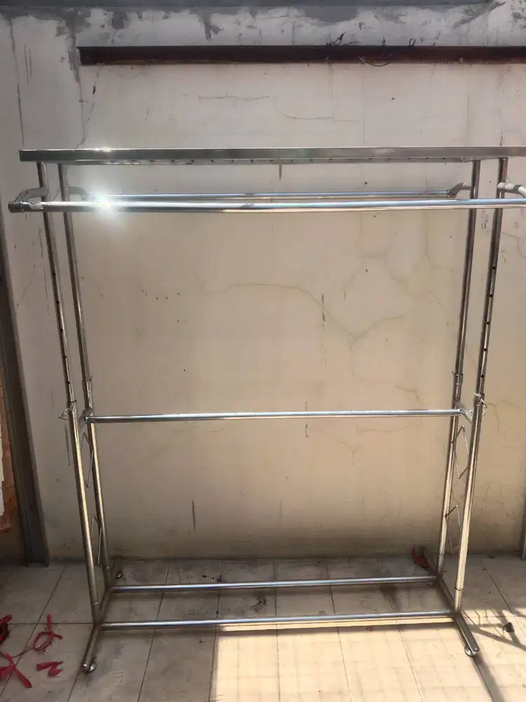 Gawangan 2 sisi display gantung pakaianan