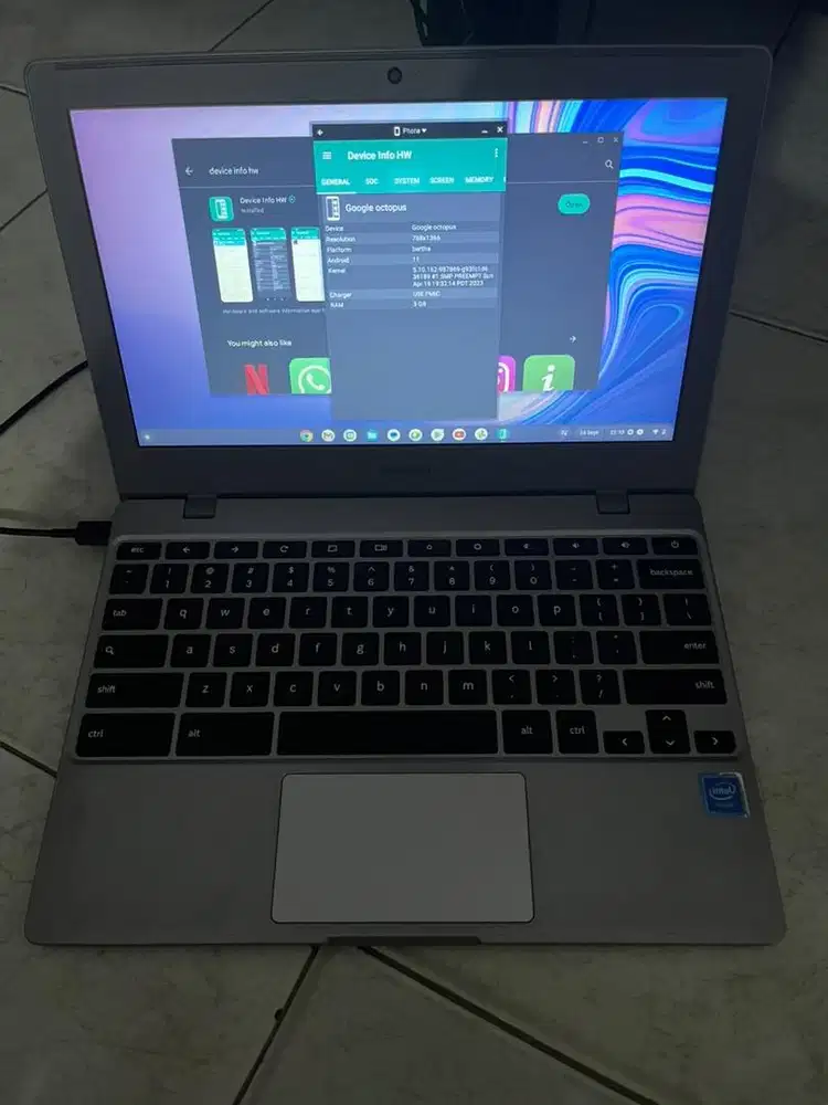 Samsung chromebook celeron n4020 ram 3bln strorage 21gb 11.6” mulus