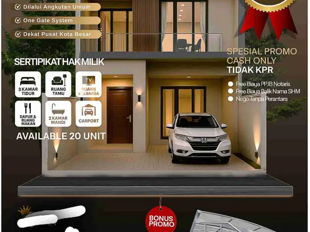 Rumah Scandinavian 2 Lantai Harga Termurah 325 Juta Only Cash