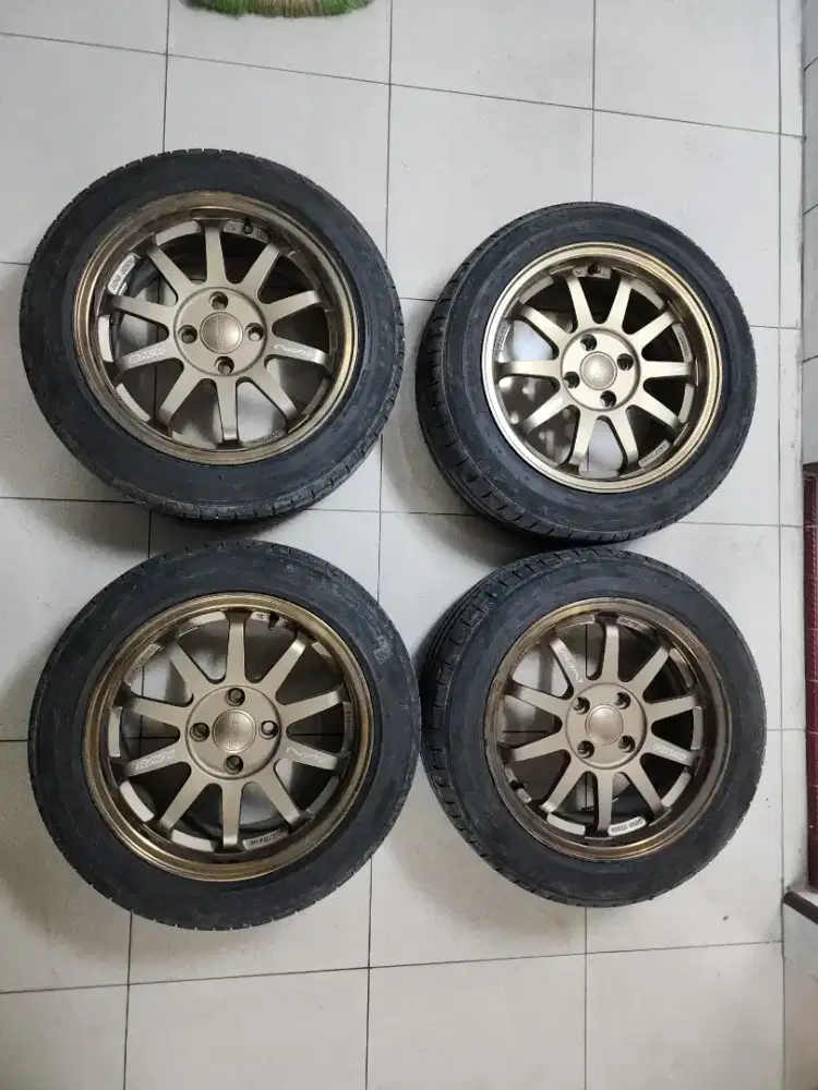 Velg Rays Alap J dilapisi Ban Falken Sincera 832 R15 185/55