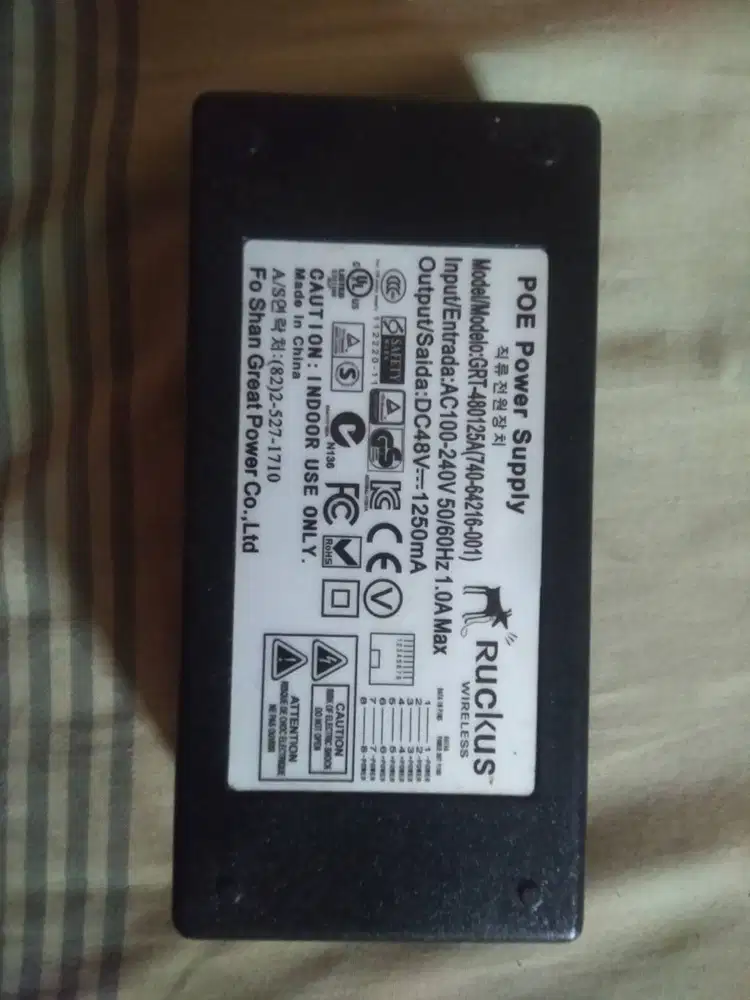 Adaptor POE Ruckus 48V 1250mA