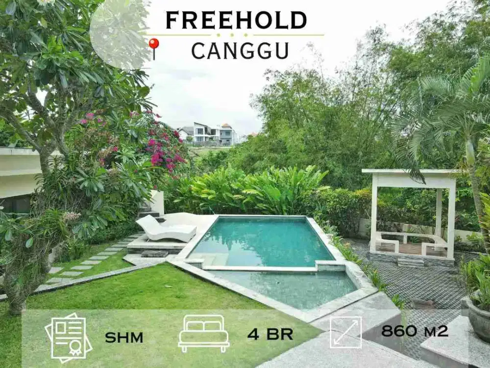 Exclusive Freehold Villa with Panoramic Rice Paddy & River Views in Canggu