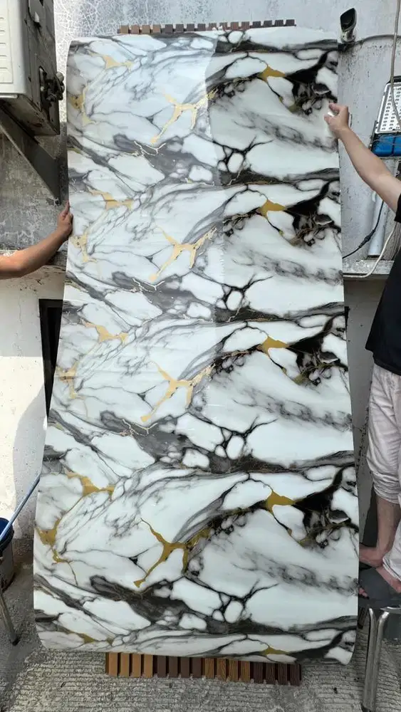 Wallpaper dinding vinyl marble roll PET/PVC marmer dinding 122x280 cm