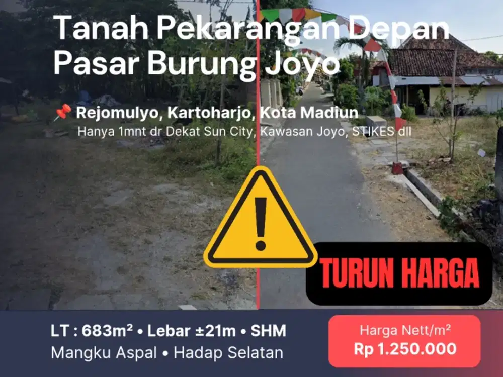 TANAH MURAH DEPAN PASAR JOYO MADIUN