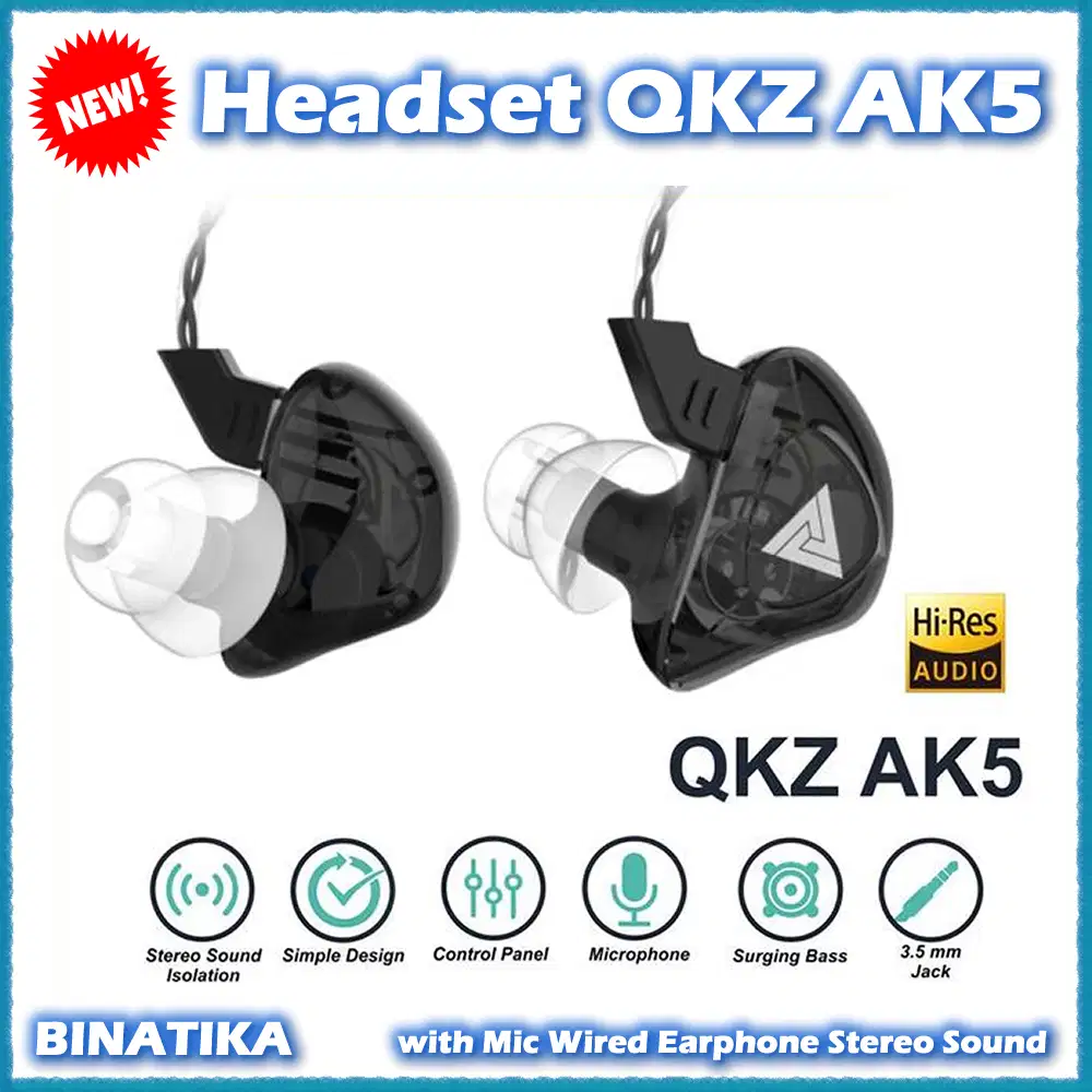 Headset QKZ AK5 with Mic Wired Earphone Stereo Sound In-Ear Earphone