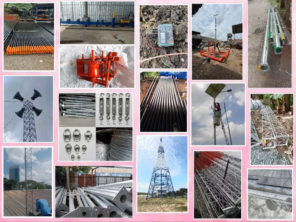 Tower Triangle, Monopole, Tiang Fiber Optik  Harga Pabrik, Siap Kirim