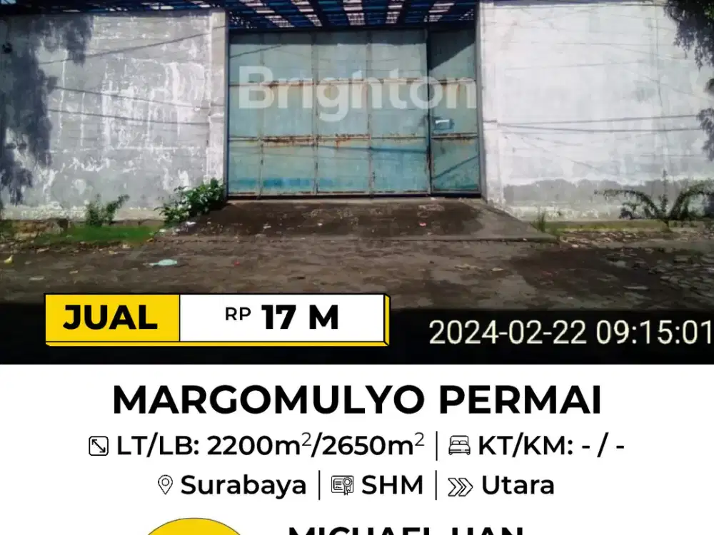 DIJUAL GUDANG MARGOMULYO PERMAI SURABAYA dkt Angtropolis