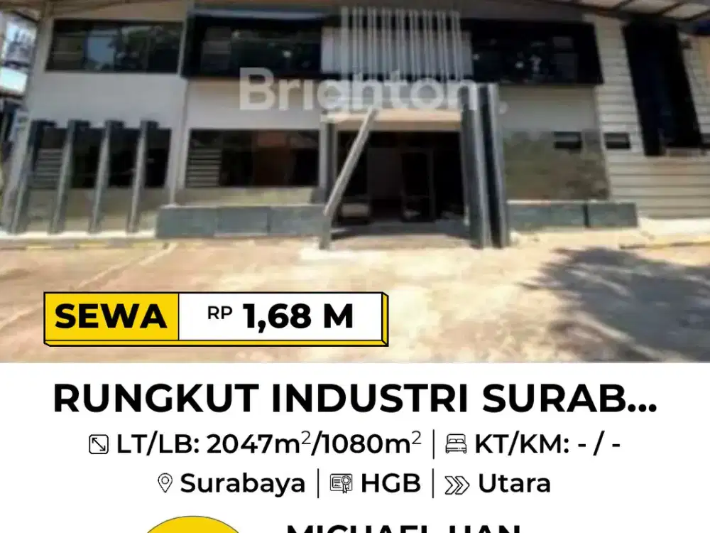 Siap Pakai Disewakan Gudang Bangunan Baru area Rungkut Surabaya
