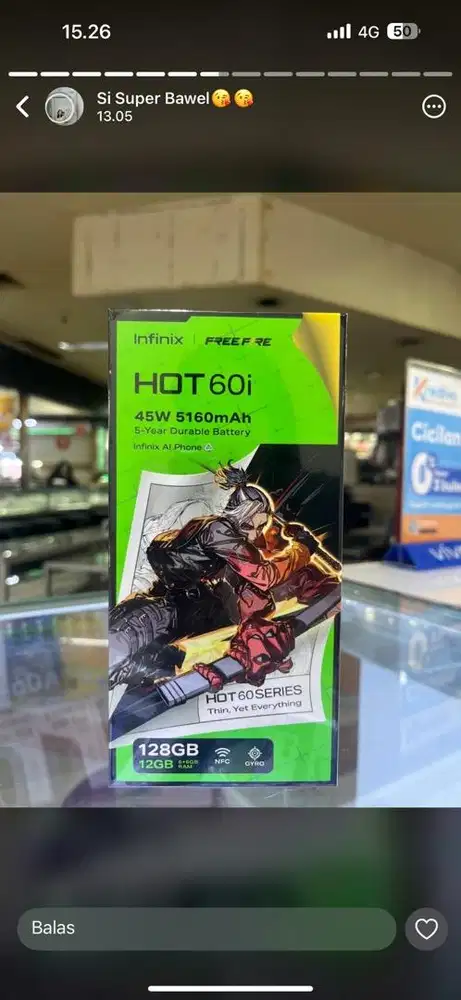 handphone hot 60i 6+6/128 new