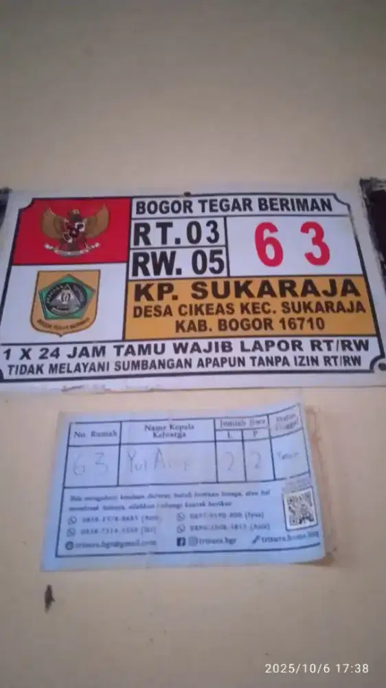 Jual rumah tinggal disukaraja sdh di dak lantai 2 kurang lbh 50m