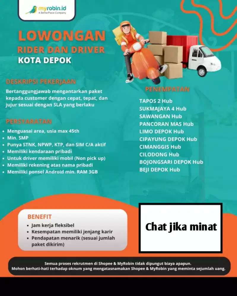 Loker kurir motor spx ekspress depok( baca deskripsi )