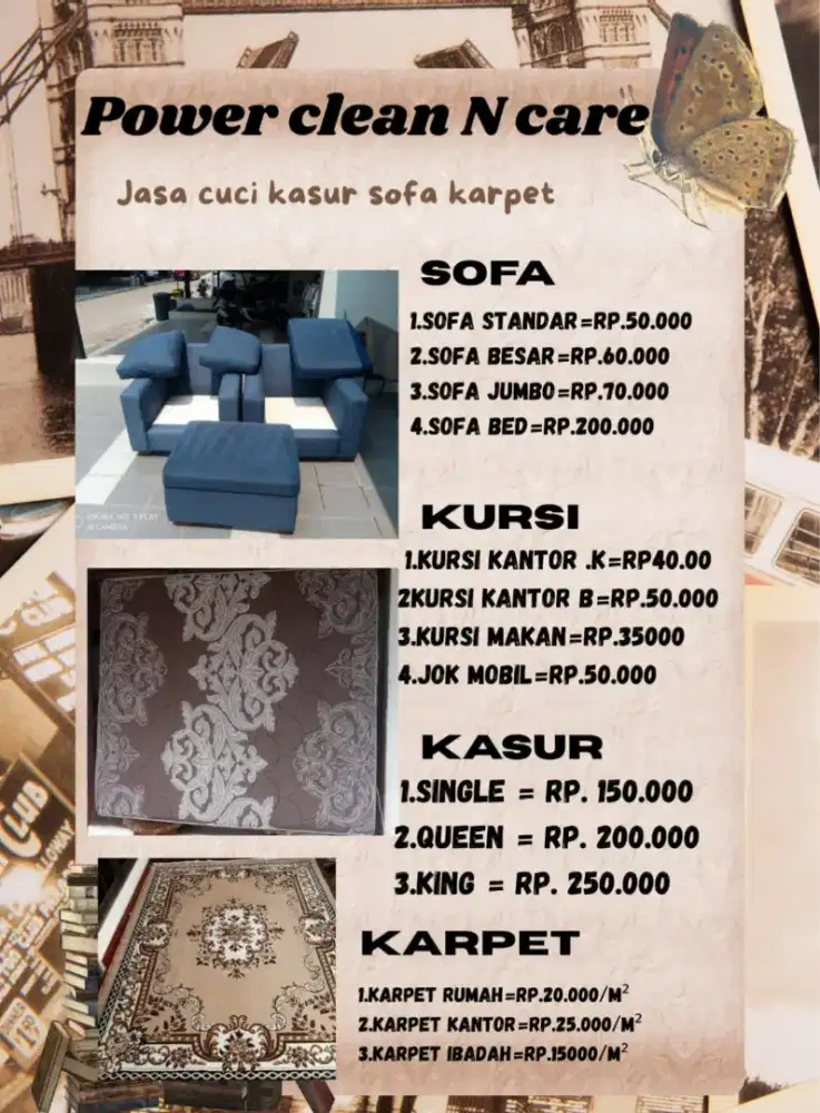 Jasa cuci sofa, kasur, karpet, dll